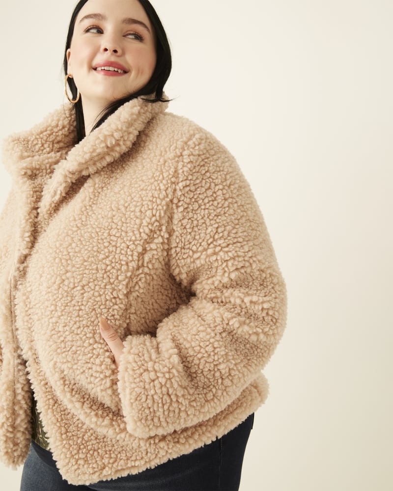 Fleur Faux Fur Teddy Jacket Tan